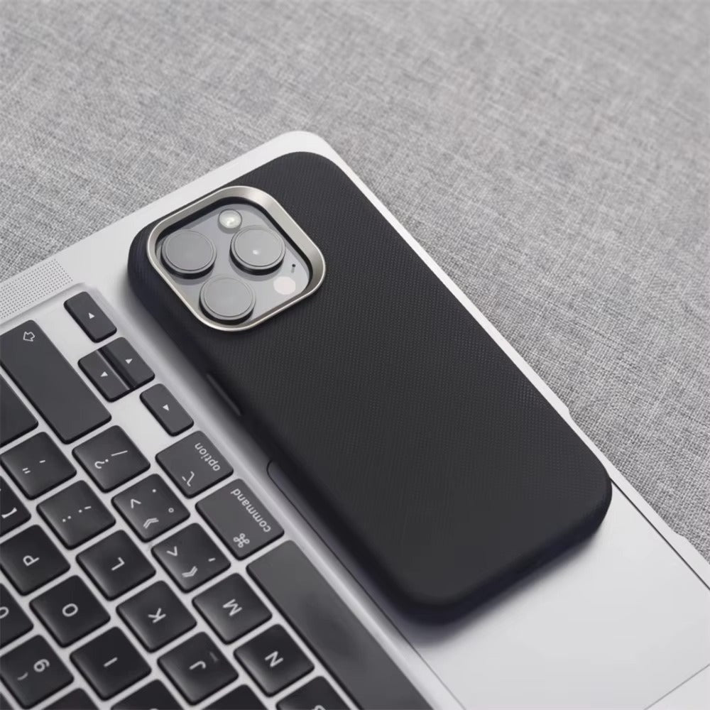 Luxury iPhone Case — MagSafe Magnetic Shockproof Cover with Diamond Texture Leather Design, Anti-Fingerprint Grip and Wireless-Charging Safe Finish