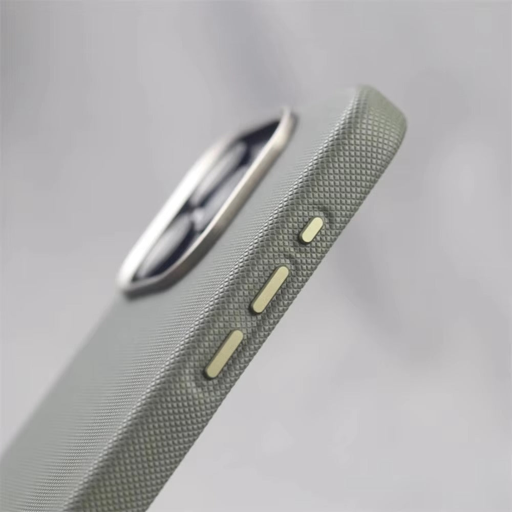Luxury iPhone Case — MagSafe Magnetic Shockproof Cover with Diamond Texture Leather Design, Anti-Fingerprint Grip and Wireless-Charging Safe Finish