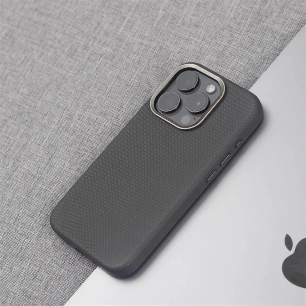 Luxury iPhone Case — MagSafe Magnetic Shockproof Cover with Diamond Texture Leather Design, Anti-Fingerprint Grip and Wireless-Charging Safe Finish