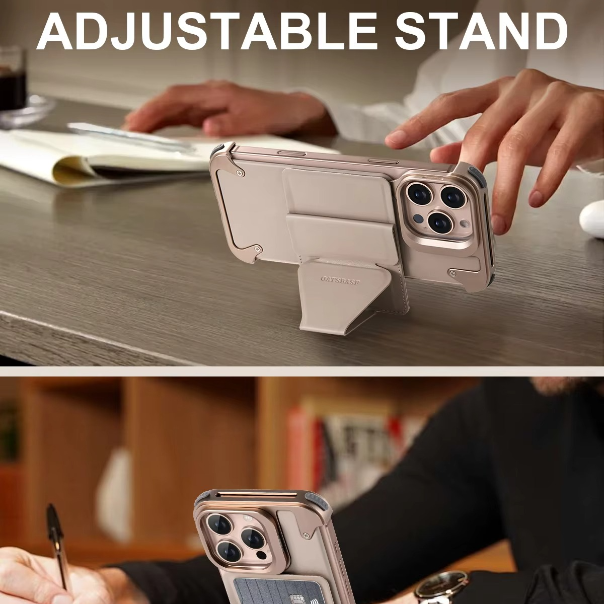 Luxury Magnetic Wallet iPhone Case — Card Holder with Stand, Wireless-Charging Compatible Genuine Leather Bumper Protective Cover