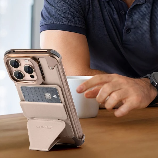 Luxury Magnetic Wallet iPhone Case — Card Holder with Stand, Wireless-Charging Compatible Genuine Leather Bumper Protective Cover