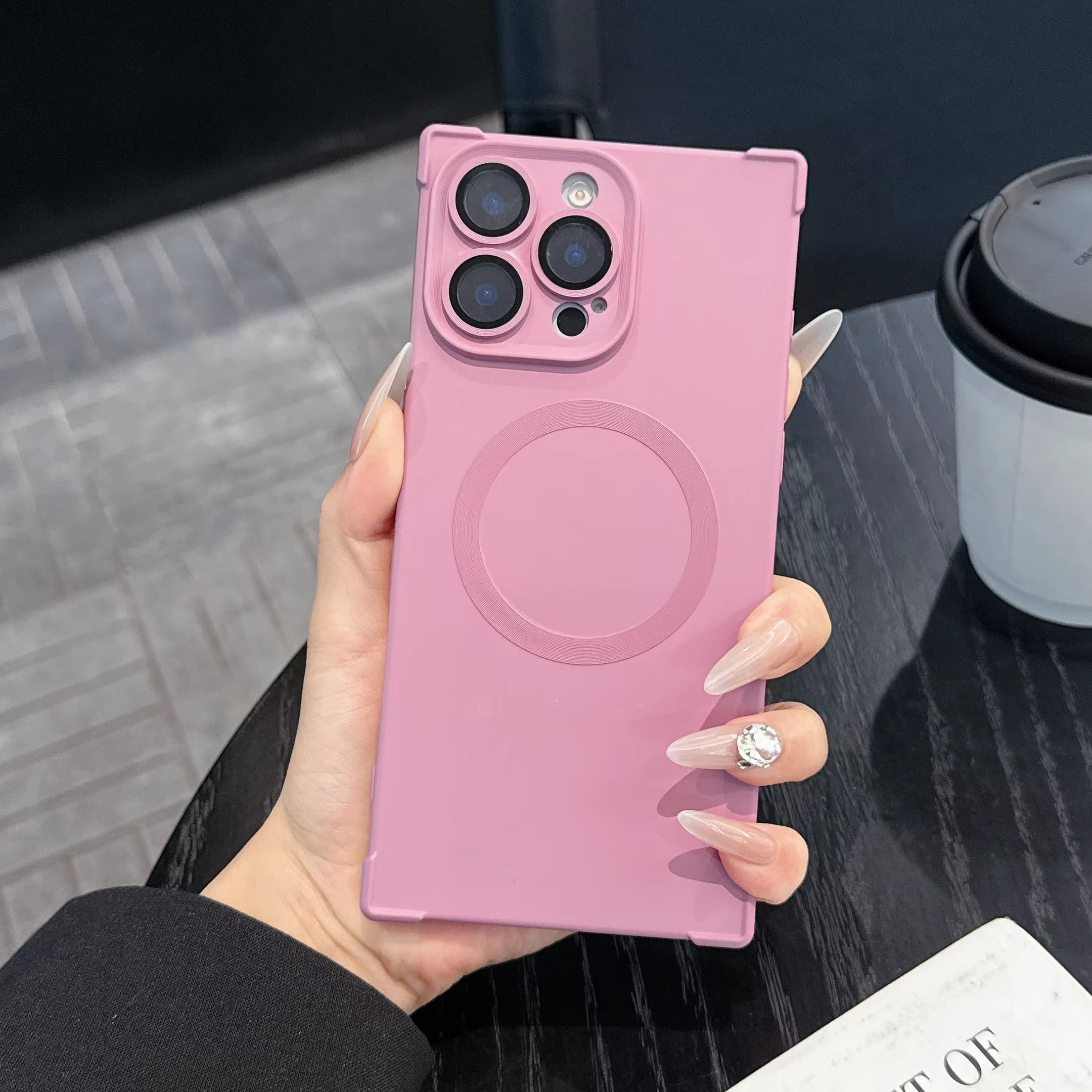 Luxury Magnetic iPhone Case MagSafe Compatible Shockproof Soft Bumper — Matte Anti-Fingerprint Cover, Non-Slip Grip, Wireless Charging Friendly