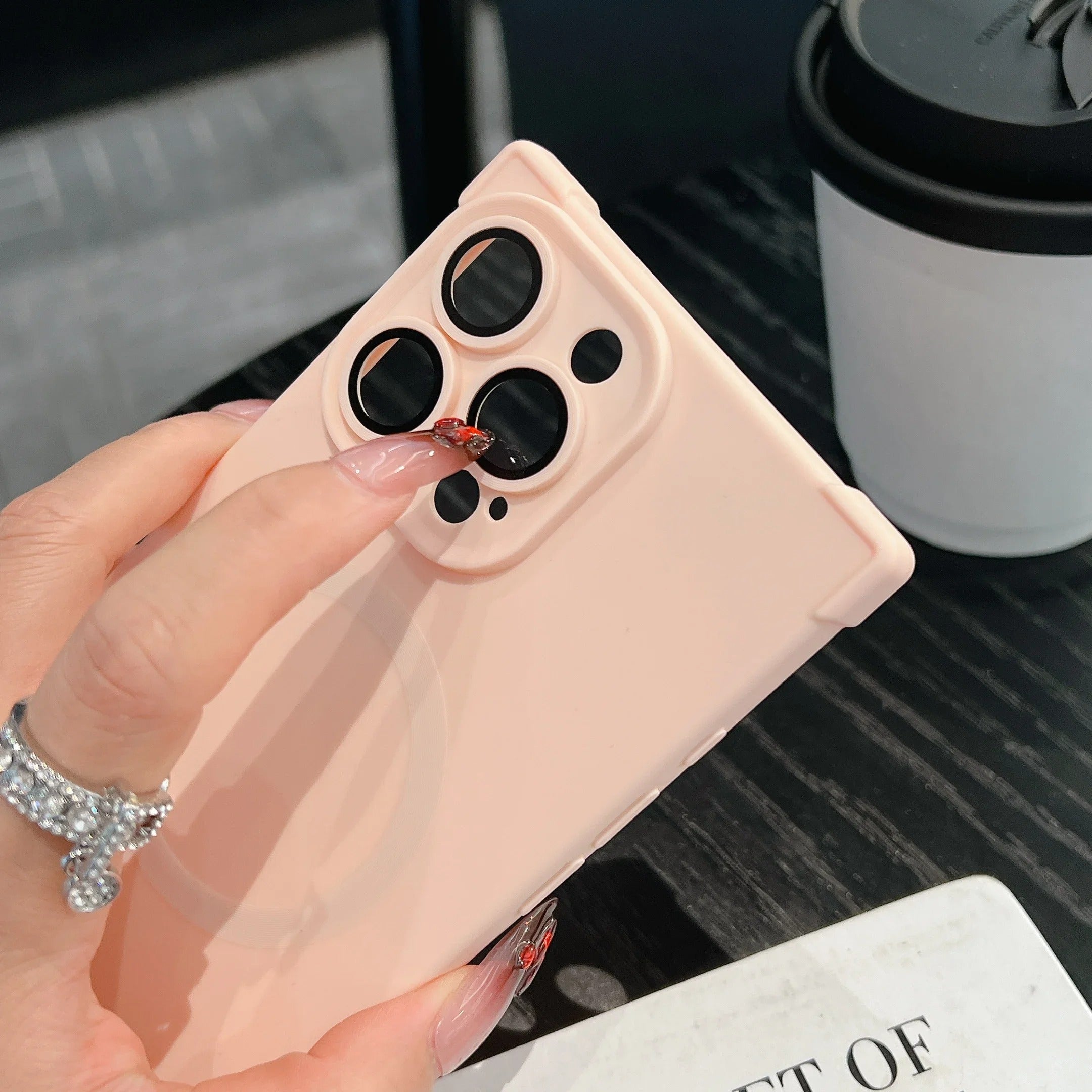 Luxury Magnetic iPhone Case MagSafe Compatible Shockproof Soft Bumper — Matte Anti-Fingerprint Cover, Non-Slip Grip, Wireless Charging Friendly