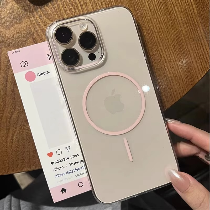 Luxury iPhone Case — Magnetic MagSafe Wireless-Charging Compatible, Shockproof, Anti-Fingerprint, Anti-Scratch, Transparent Half-Wrapped Cover