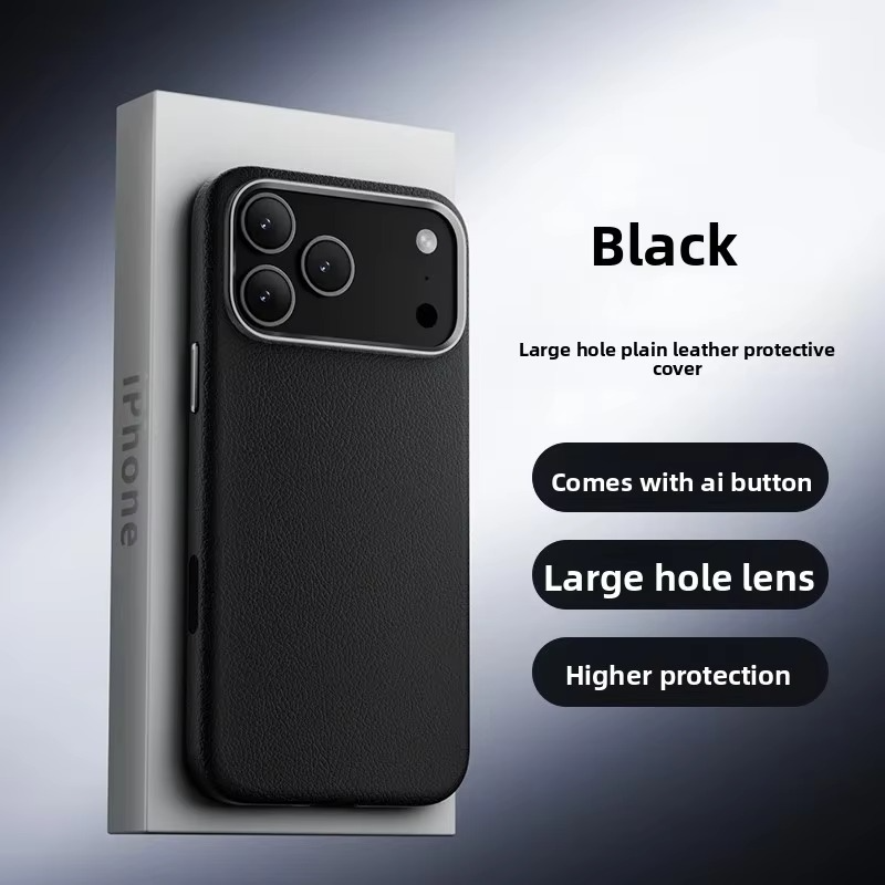 Luxury iPhone Case — Magnetic Wireless-Charging Leather Cover with Metal Camera Protection and Shockproof Anti-Fingerprint Full-Coverage Design