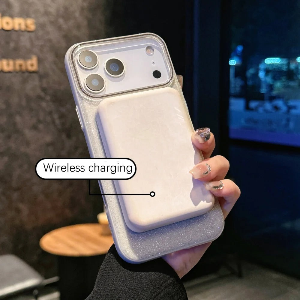 Luxury Magnetic iPhone Case with Glitter Candy Jelly Finish — Shockproof Hard Bumper Cover, Wireless Charging Compatible, Anti-Scratch Design