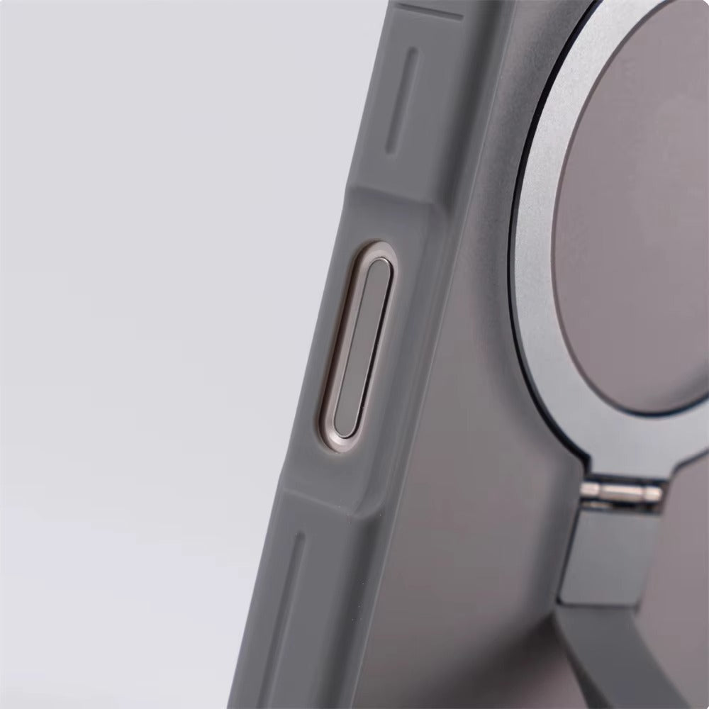 Luxury Magnetic iPhone Case with Strap and Stand — Matte Shockproof Cover, Non-Slip Grip, MagSafe Wireless Charging Ready, Textured Modern Design