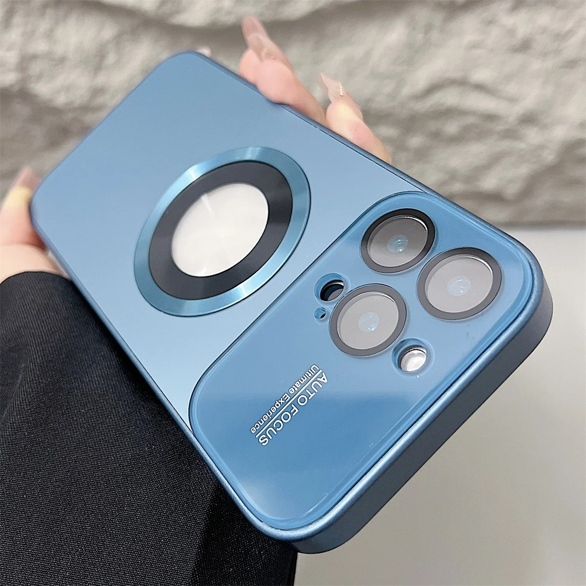 Luxury Magsafe Magnetic iPhone Case — Large Window Logo Hole, Shockproof Half-Wrapped Cover, Camera Lens Protection, Anti-Fingerprint, Matte Non-Slip