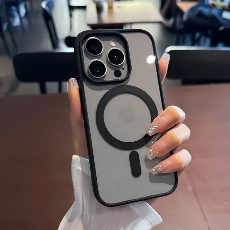 Luxury iPhone Case — MagSafe Magnetic Wireless-Charging Soft Bumper Transparent Cover, Shockproof, Anti-Fingerprint, Full Protection