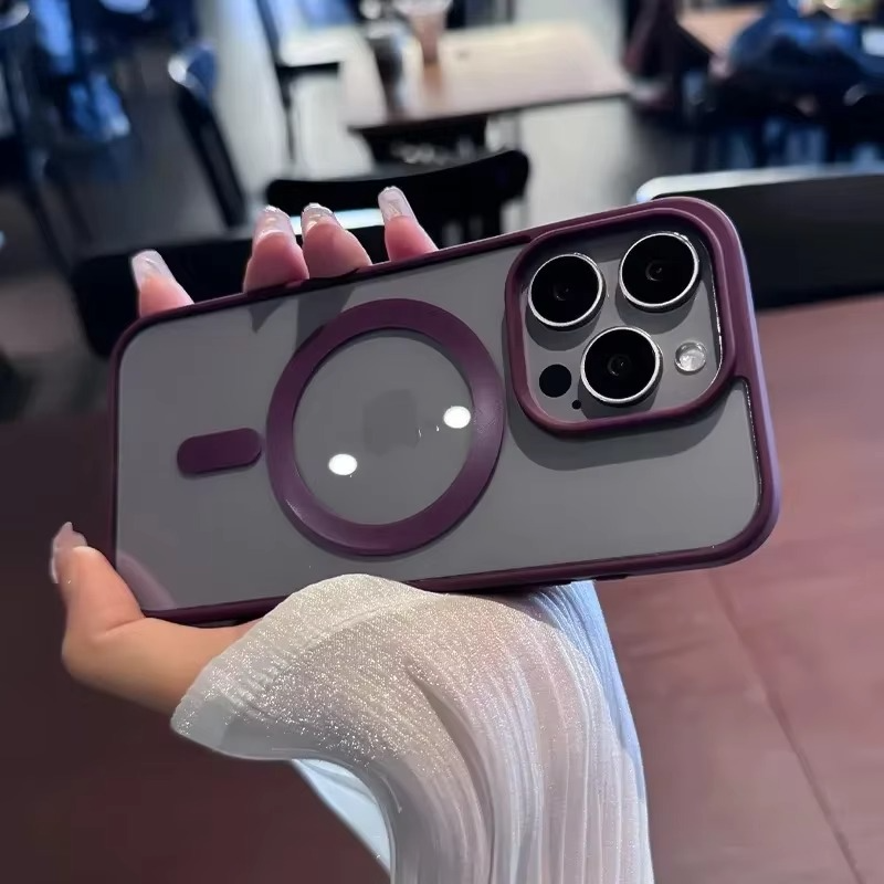 Luxury iPhone Case — MagSafe Magnetic Wireless-Charging Soft Bumper Transparent Cover, Shockproof, Anti-Fingerprint, Full Protection