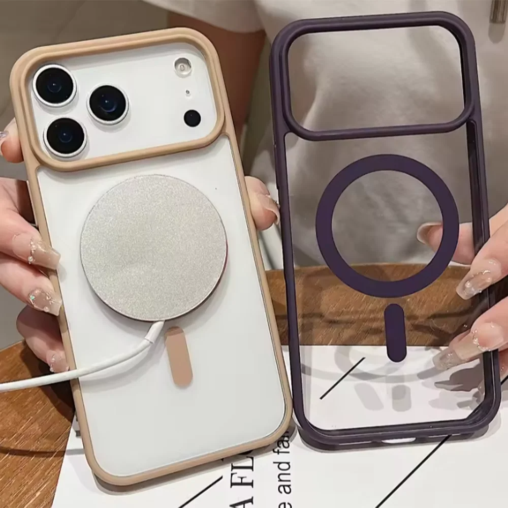 Luxury iPhone Case — MagSafe Magnetic Wireless-Charging Soft Bumper Transparent Cover, Shockproof, Anti-Fingerprint, Full Protection