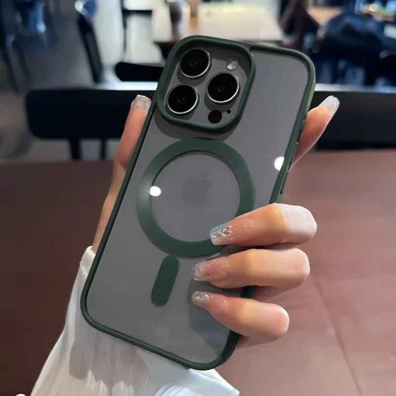 Luxury iPhone Case — MagSafe Magnetic Wireless-Charging Soft Bumper Transparent Cover, Shockproof, Anti-Fingerprint, Full Protection