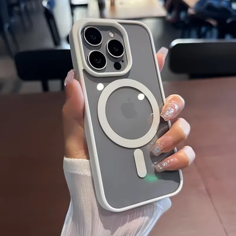 Luxury iPhone Case — MagSafe Magnetic Wireless-Charging Soft Bumper Transparent Cover, Shockproof, Anti-Fingerprint, Full Protection