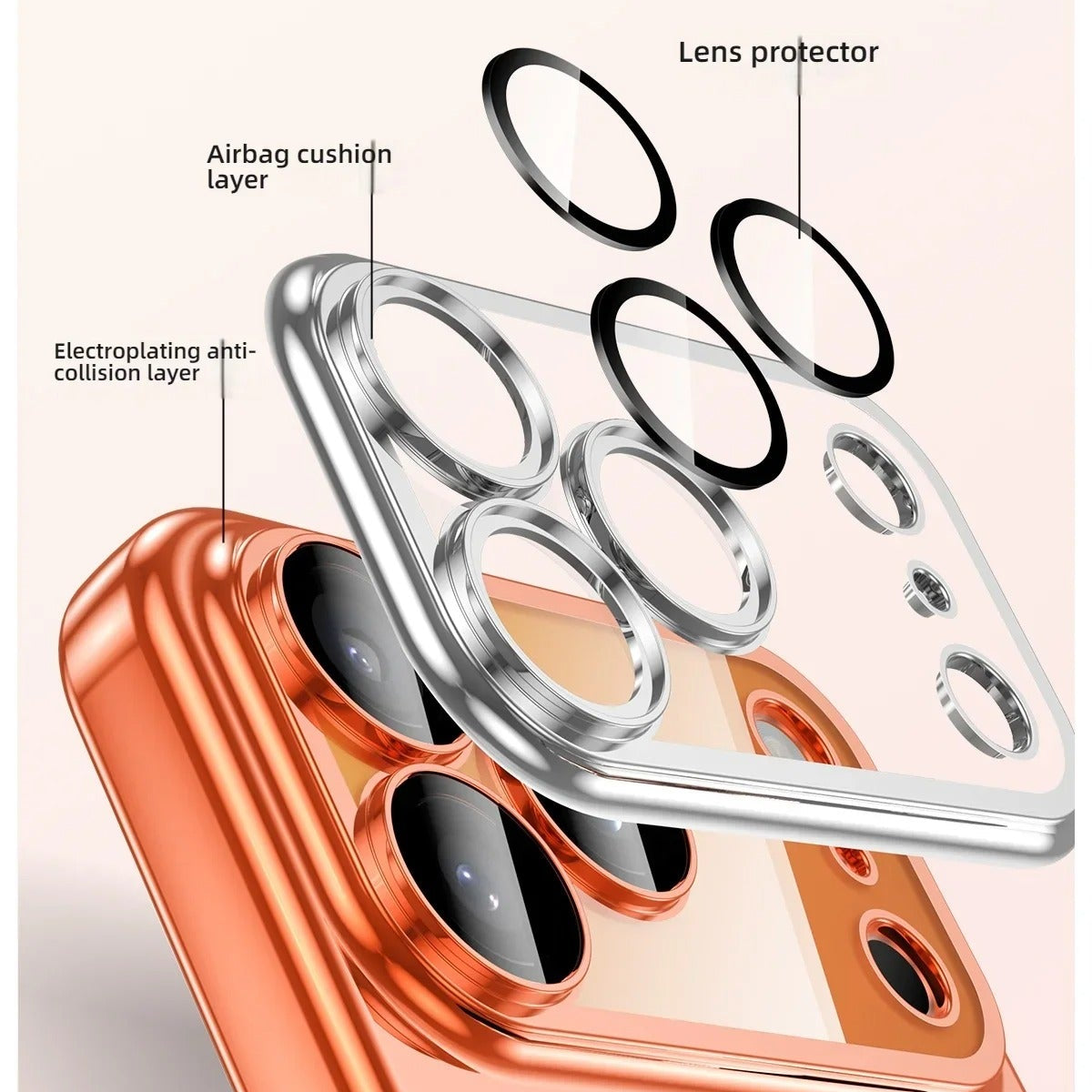 Luxury iPhone Case — MagSafe Transparent TPU Half-Wrapped Soft Plating Cover with Dust Plug, Shockproof, Anti-Fingerprint, Anti-Scratch Matte Finish