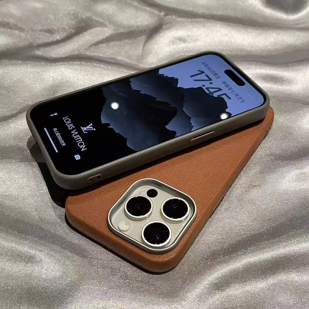 Luxury Matte Litchi Texture iPhone Case — Soft TPU Shockproof Half-Wrapped Cover with Anti-Scratch, Non-Slip, Lightweight Protection