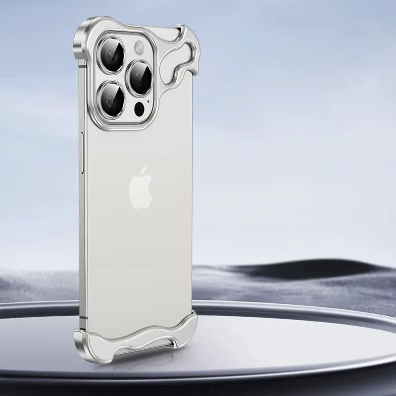 Luxury iPhone Case — Titanium Alloy Metal Bumper with Corner Protection, Metal Lens Guard and Slim Half-Wrapped Shock-Resistant Design