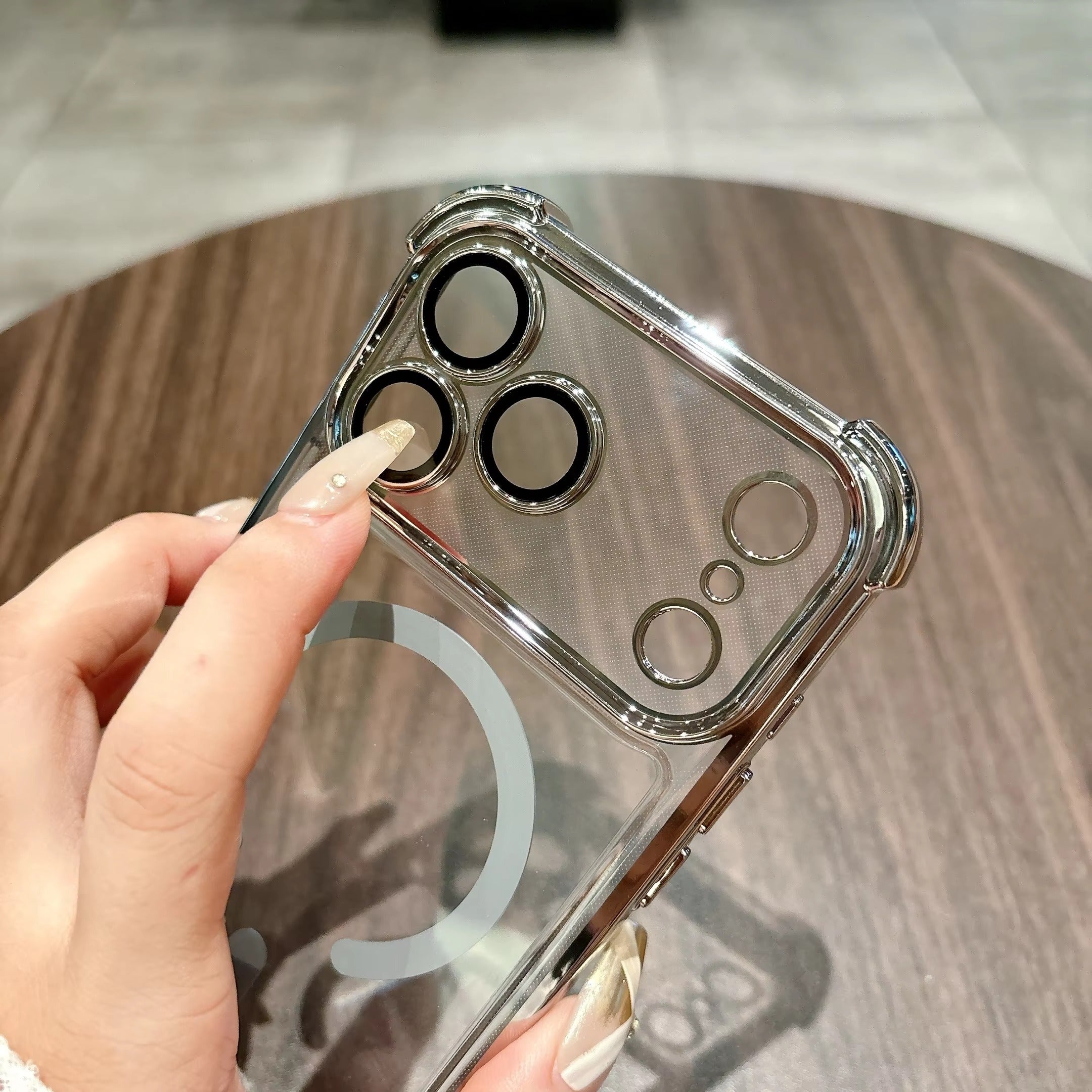 Luxury iPhone Case — Plating Transparent Shockproof Magnetic Cover, MagSafe Compatible, Wireless-Charging, Anti-Fingerprint, Full Protection