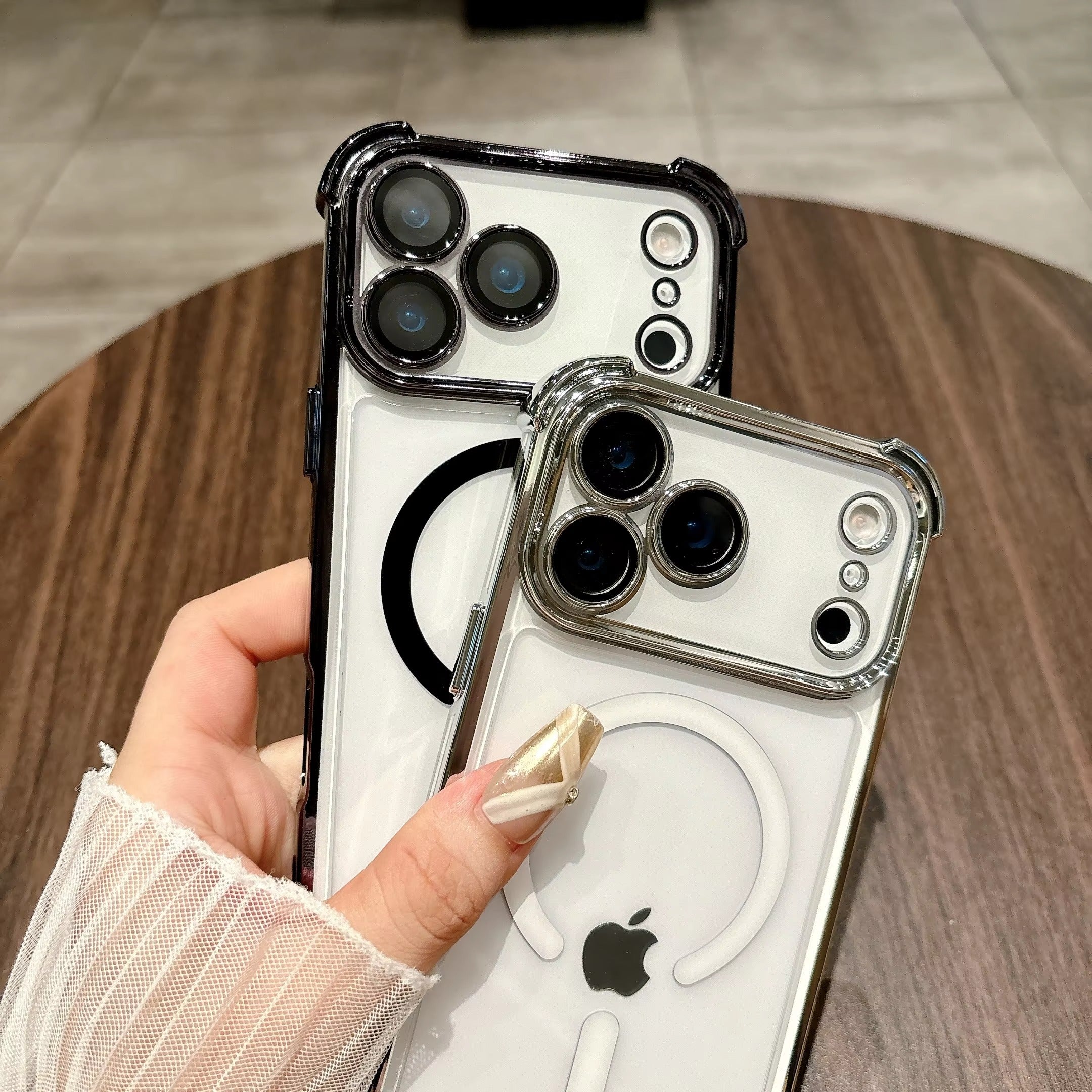 Luxury iPhone Case — Plating Transparent Shockproof Magnetic Cover, MagSafe Compatible, Wireless-Charging, Anti-Fingerprint, Full Protection