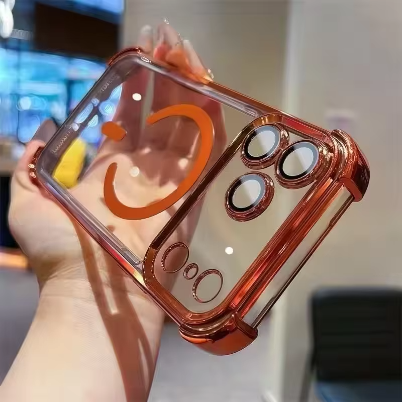 Luxury iPhone Case — Plating Transparent Shockproof Magnetic Cover, MagSafe Compatible, Wireless-Charging, Anti-Fingerprint, Full Protection