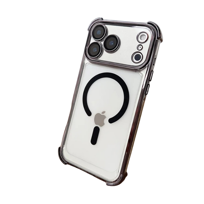 Luxury iPhone Case — Plating Transparent Shockproof Magnetic Cover, MagSafe Compatible, Wireless-Charging, Anti-Fingerprint, Full Protection