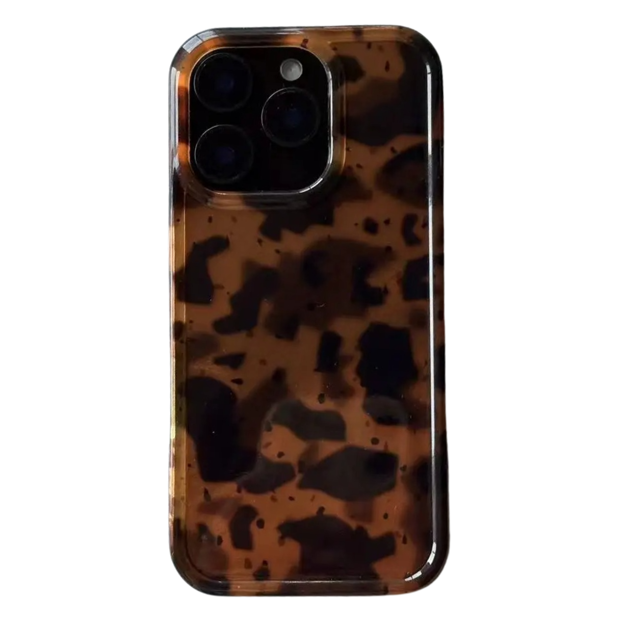 Luxury Retro iPhone Case — Amber Laser Pattern, Shockproof Soft PC+TPU Half-Wrapped Cover with Non-Slip Protection