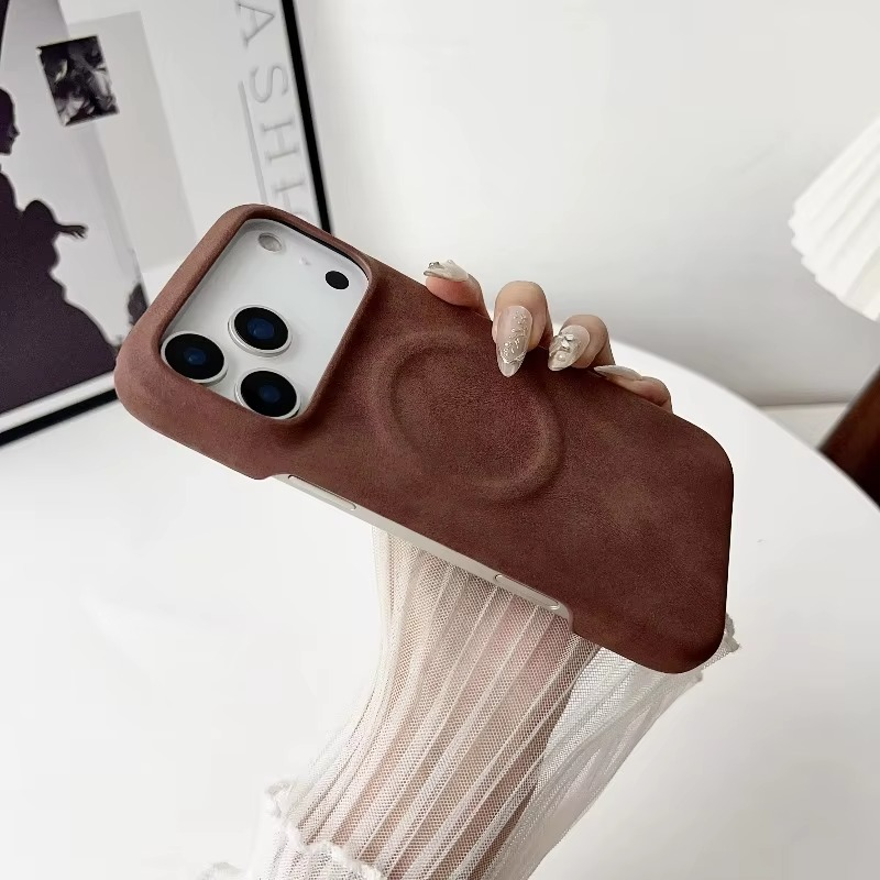 Luxury Sheepskin MagSafe iPhone Case — 3D Slim Protective Cover, Anti-Fingerprint, Anti-Scratch, Dustproof, Matte Finish, Lightweight Full Coverage