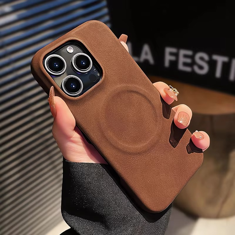 Luxury Sheepskin MagSafe iPhone Case — 3D Slim Protective Cover, Anti-Fingerprint, Anti-Scratch, Dustproof, Matte Finish, Lightweight Full Coverage