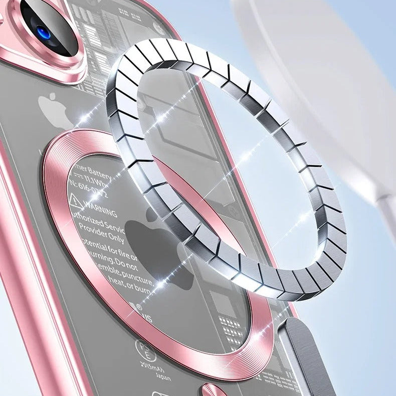 Luxury iPhone Case — Soft TPU Plating MagSafe Magnetic Lens Protection with Shockproof, Anti-Fingerprint, Anti-Scratch Transparent Half-Wrapped Cover