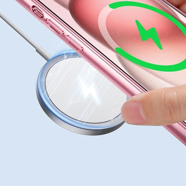 Luxury iPhone Case — Soft TPU Plating MagSafe Magnetic Lens Protection with Shockproof, Anti-Fingerprint, Anti-Scratch Transparent Half-Wrapped Cover