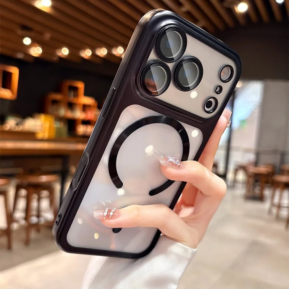 Luxury iPhone Case — Transparent Plating MagSafe Compatible Soft TPU Cover with Camera Protection, Shockproof Design, Anti-Fingerprint, Non-Slip Finish
