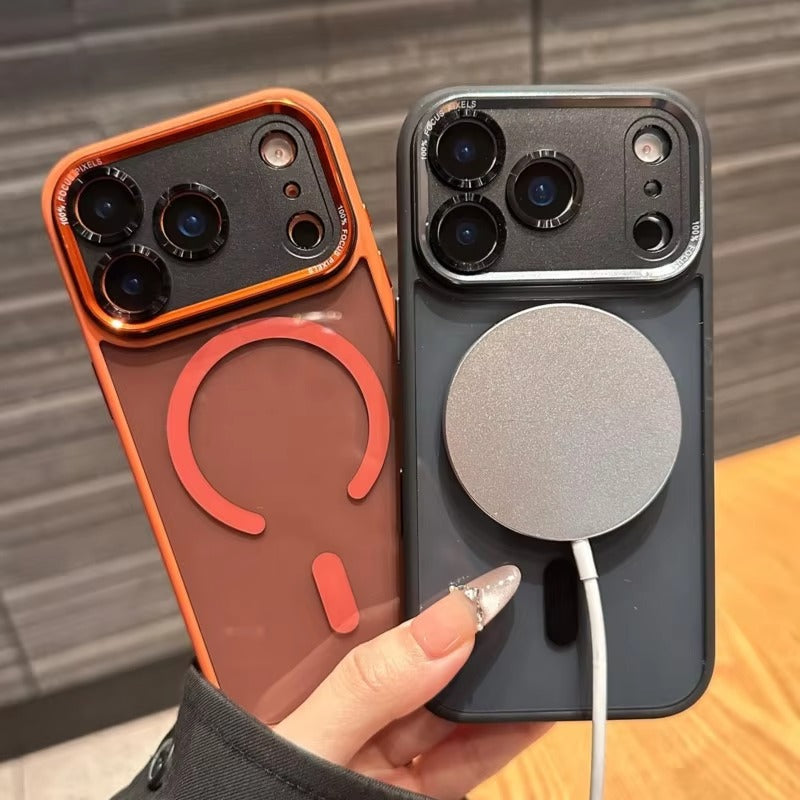 Luxury iPhone Case — Transparent MagSafe Compatible Cover with Plating Camera Protection, Shockproof, Anti-Fingerprint, Dustproof, Full Coverage Design