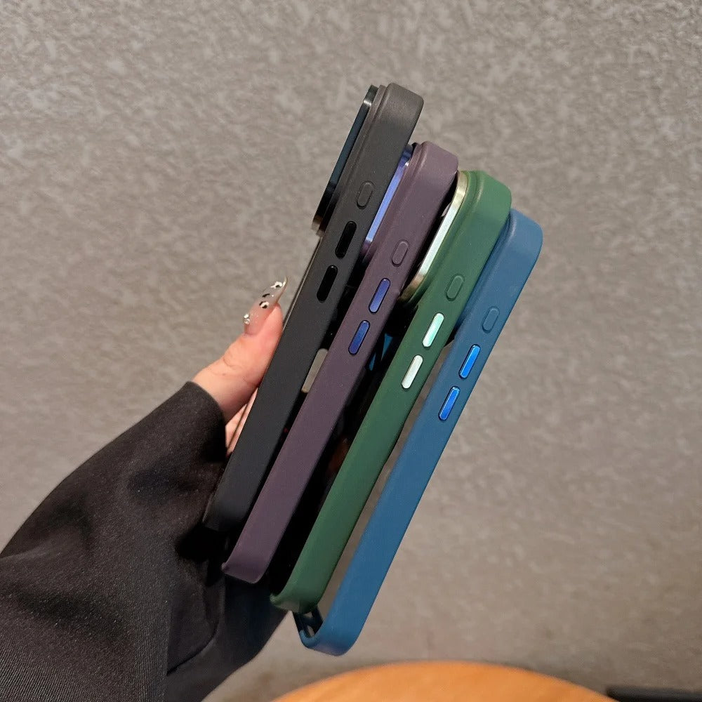 Luxury iPhone Case — Transparent MagSafe Compatible Cover with Plating Camera Protection, Shockproof, Anti-Fingerprint, Dustproof, Full Coverage Design