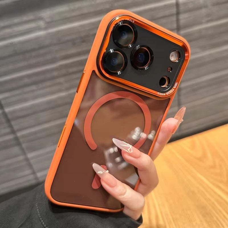 Luxury iPhone Case — Transparent MagSafe Compatible Cover with Plating Camera Protection, Shockproof, Anti-Fingerprint, Dustproof, Full Coverage Design