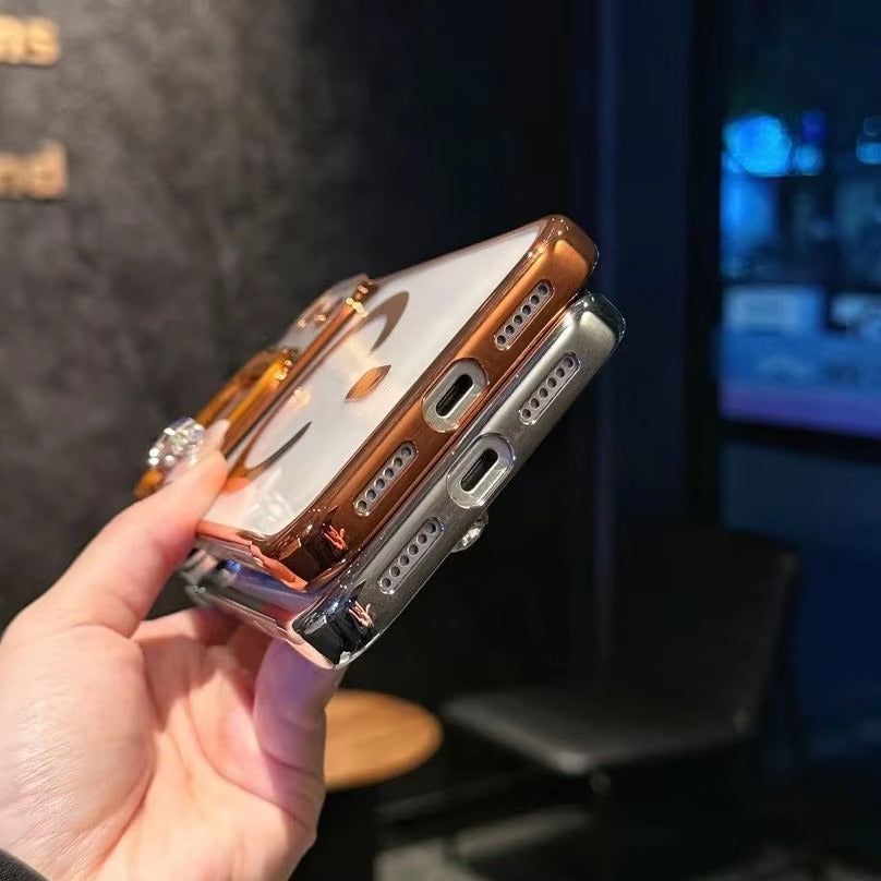 Luxury iPhone Case — Ultra-Thin Frameless Magnetic Plating Cover with Cooling Metal Camera Holder, MagSafe Compatible, Shockproof, Lightweight Full Protection Design