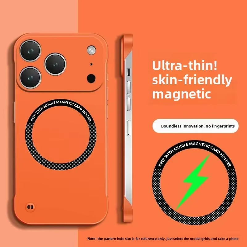 Luxury Ultra-Thin Magnetic iPhone Case — Frameless Hard PC Half-Wrapped Cover, Matte Solid Color, Anti-Fingerprint, Shockproof, Non-Slip, Dustproof