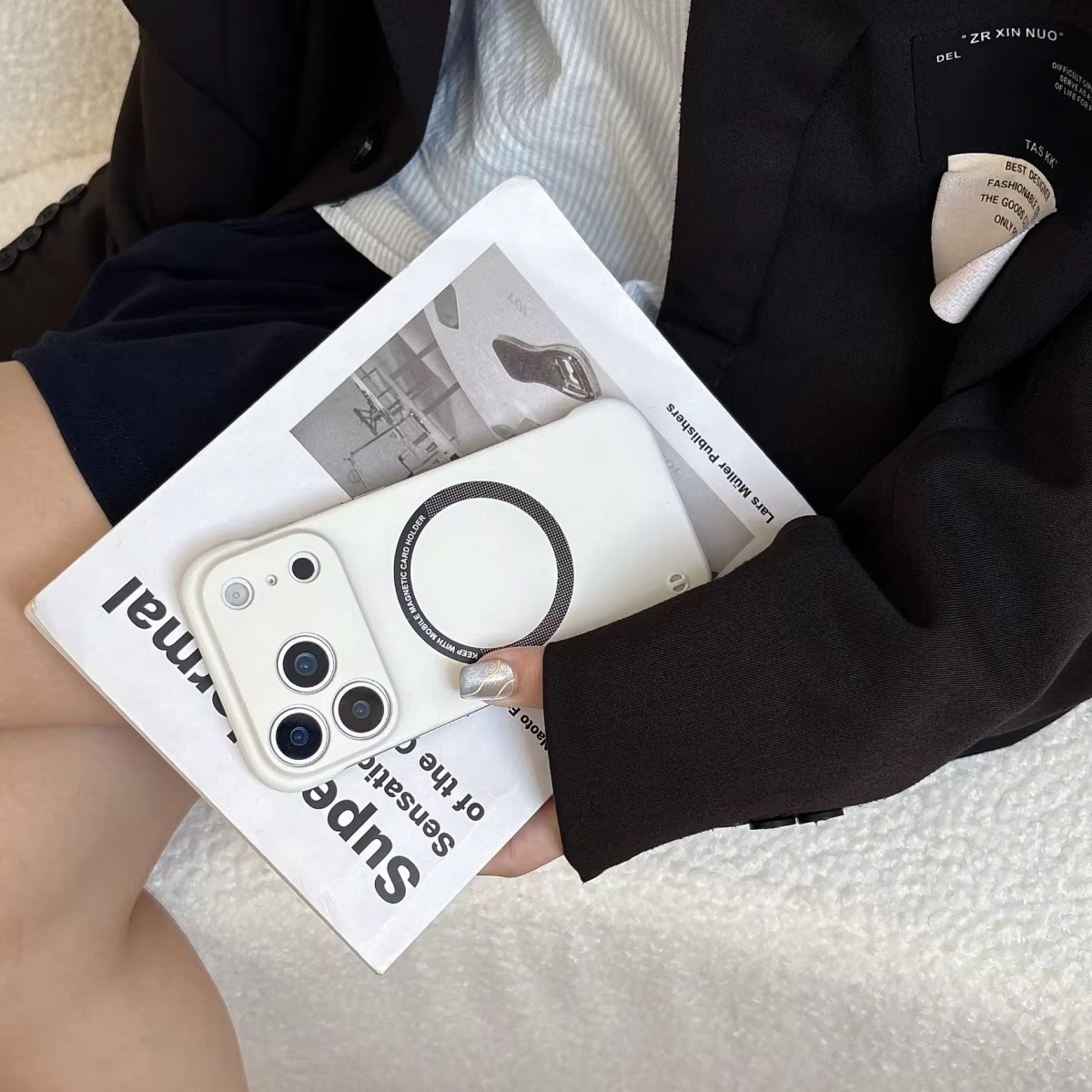 Luxury Ultra-Thin Magnetic iPhone Case — Frameless Hard PC Half-Wrapped Cover, Matte Solid Color, Anti-Fingerprint, Shockproof, Non-Slip, Dustproof