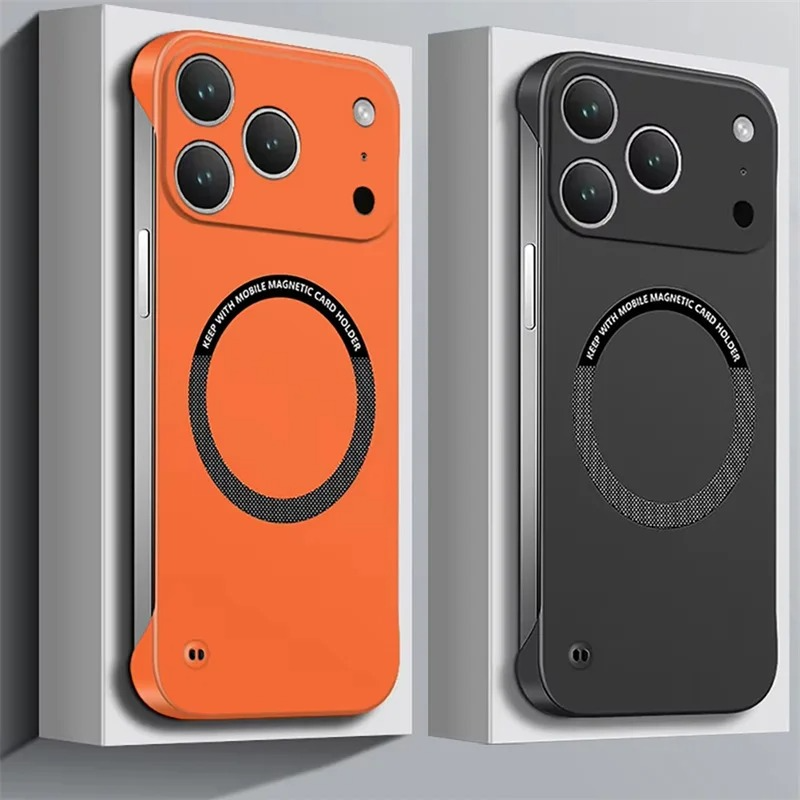 Luxury Ultra-Thin Magnetic iPhone Case — Frameless Hard PC Half-Wrapped Cover, Matte Solid Color, Anti-Fingerprint, Shockproof, Non-Slip, Dustproof