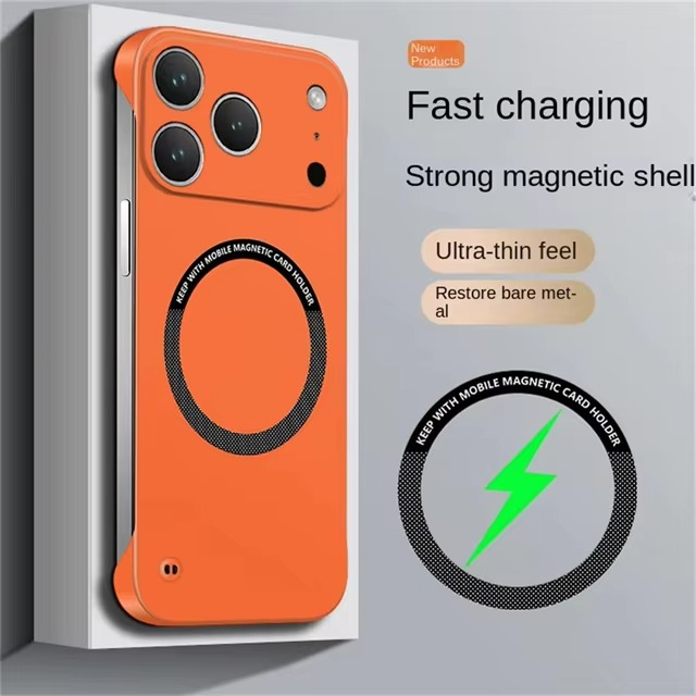 Luxury Ultra-Thin Magnetic iPhone Case — Frameless Hard PC Half-Wrapped Cover, Matte Solid Color, Anti-Fingerprint, Shockproof, Non-Slip, Dustproof