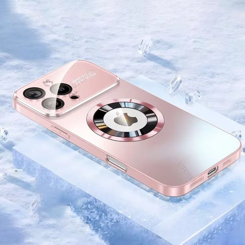 Luxury Titanium Sanding Magnetic iPhone Case — Magsafe Wireless Charging, Shockproof Half-Wrapped Cover with Glass Lens Protection, Anti-Fingerprint, Non-Slip Finish