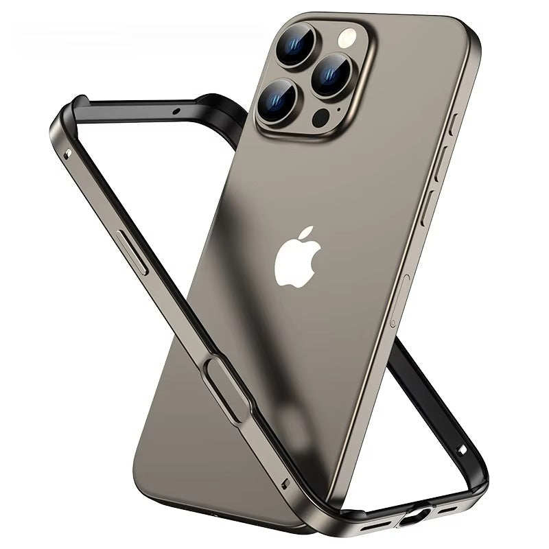 Luxury iPhone Bumper Case Thin Aluminum Alloy Frame — Lightweight Metal Protective Cover, Slim Anti-Fingerprint Design, Durable Back Accessories