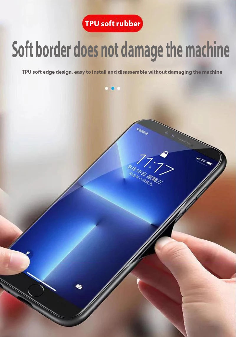 Luxury iPhone Case Circle Orchid Design — Tempered Glass Back Cover with TPU Frame, Slim Shockproof Protection, Anti-Fingerprint Scratch-Resistant Finish