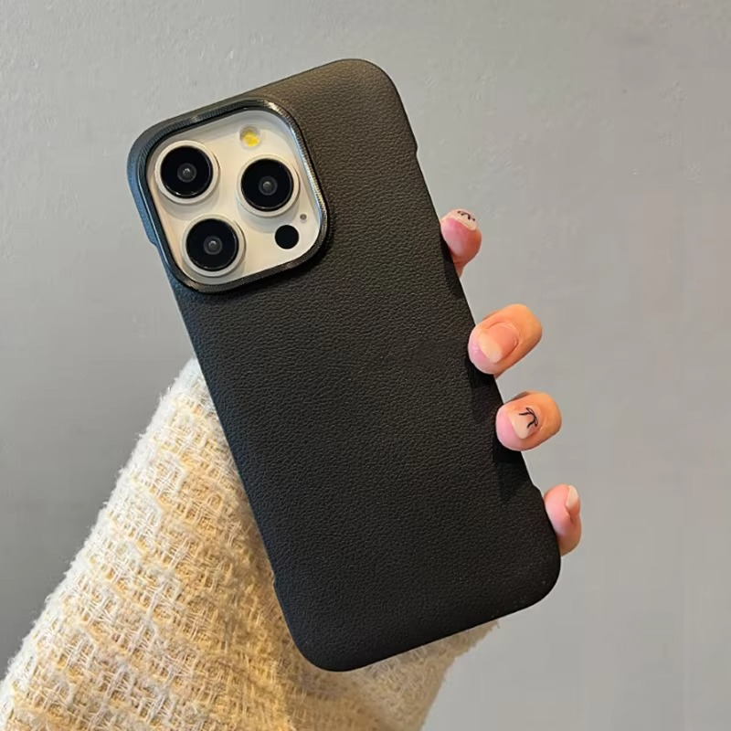 Luxury iPhone Case Frameless Leather Texture Matte Cover — Slim Business Style Design, Shockproof Full Coverage Shell, Anti-Fingerprint Scratch-Resistant Finish