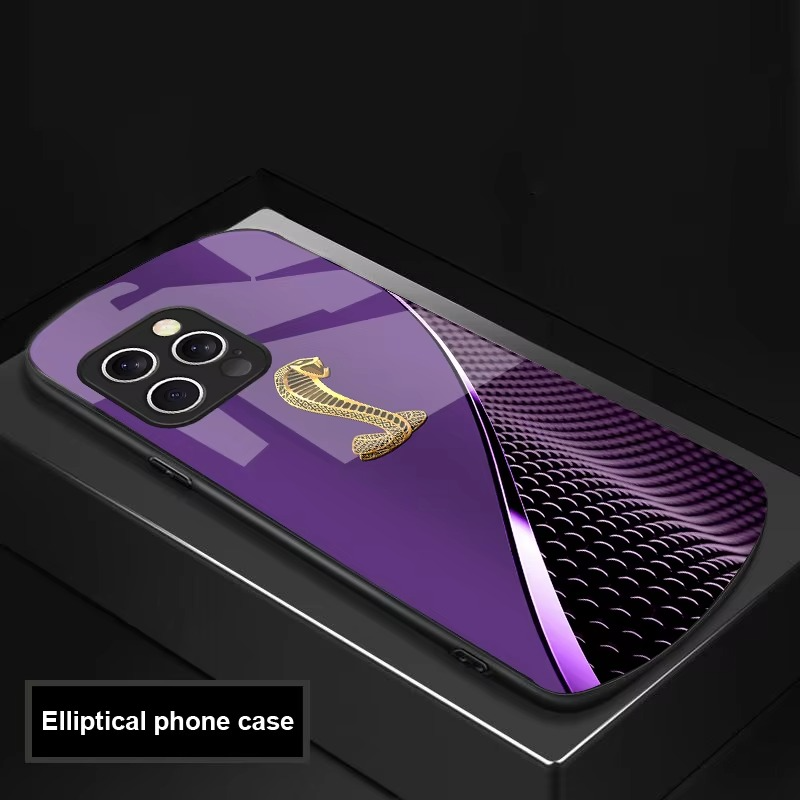 Luxury iPhone Case Gradient Golden Snake Design — Tempered Glass Back Cover with TPU Frame, Slim Shockproof Protection, Anti-Fingerprint Scratch-Resistant Finish