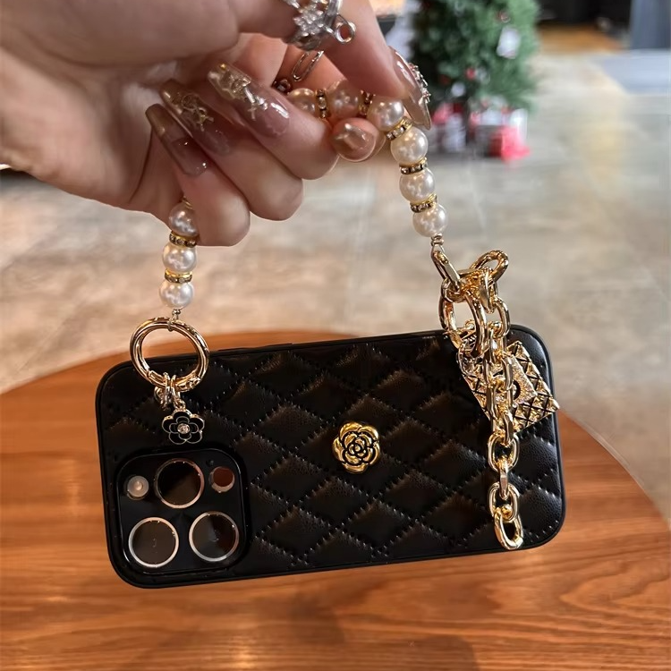 Luxury iPhone Case Leather Cover with Chain — High Quality Protective Design, Card Pocket Holder, Shockproof Anti-Fingerprint Scratch-Resistant Finish