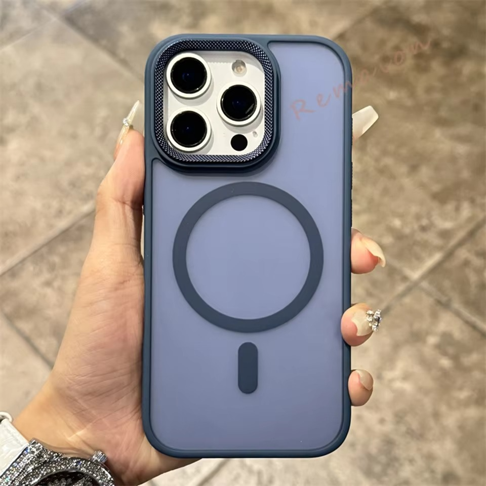 Luxury iPhone Case MagSafe Compatible Shockproof Cover — Matte PC, Spiricle Camera Protection, Anti-Fingerprint, Anti-Scratch, Dustproof, Transparent