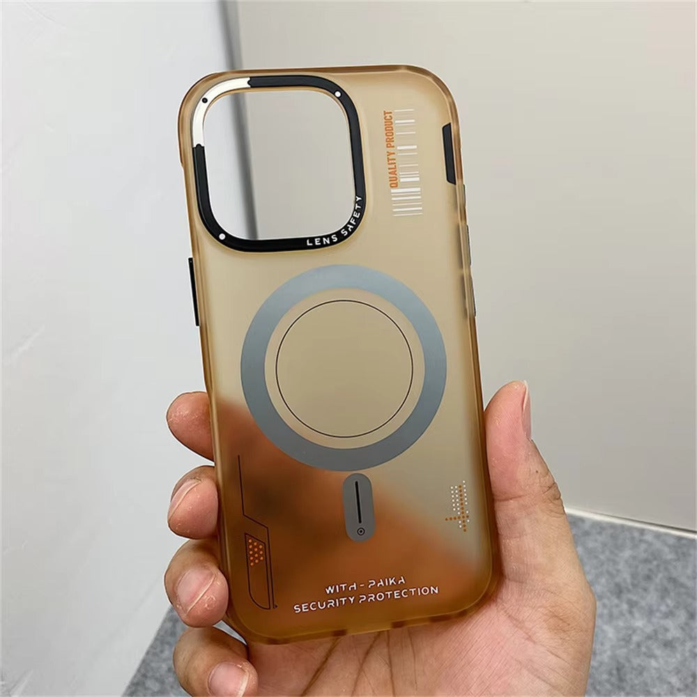 Luxury iPhone Case MagSafe Compatible Shockproof Protection — Skin-Touch Matte Hard PC Armor Cover, Anti-Fingerprint Translucent Design, Wireless Charging Support