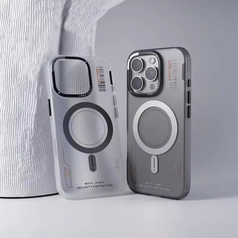 Luxury iPhone Case MagSafe Compatible Shockproof Protection — Skin-Touch Matte Hard PC Armor Cover, Anti-Fingerprint Translucent Design, Wireless Charging Support