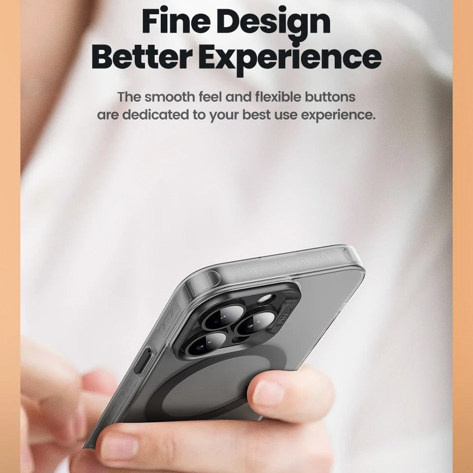 Luxury iPhone Case MagSafe Compatible — Matte Magnetic Wireless Charging, Shockproof Full Coverage with Lens Protection, Transparent Cover