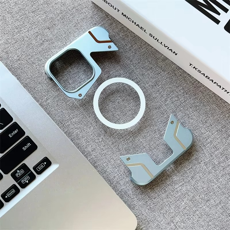 Luxury iPhone Case Transparent Magnetic Frameless Cover — Aluminum Alloy Frame, Slim Anti-Drop Shockproof Design, Scratch-Resistant Non-Slip Finish