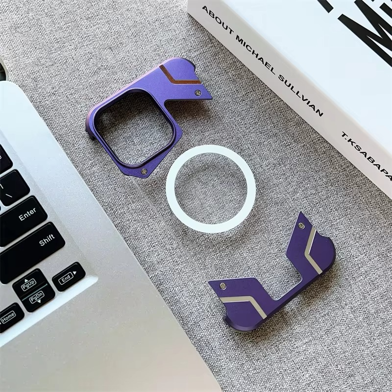 Luxury iPhone Case Transparent Magnetic Frameless Cover — Aluminum Alloy Frame, Slim Anti-Drop Shockproof Design, Scratch-Resistant Non-Slip Finish